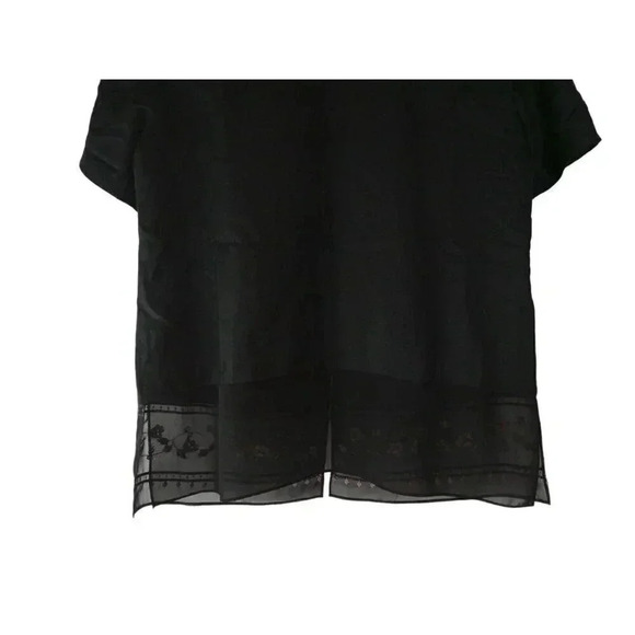 Positive Attitude Women's Blouse-Size 16 Petite-Floral Embroidery-Button Front - Picture 6 of 13